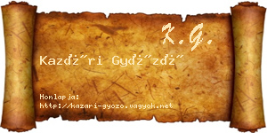 Kazári Győző névjegykártya